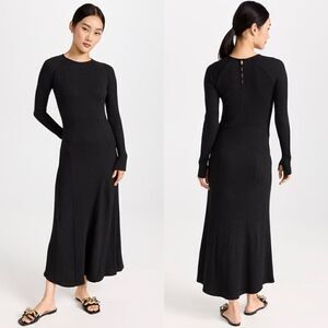 Rag & Bone Echo Maxi Sweater Black Dress Knit  Ribbed Size XXS